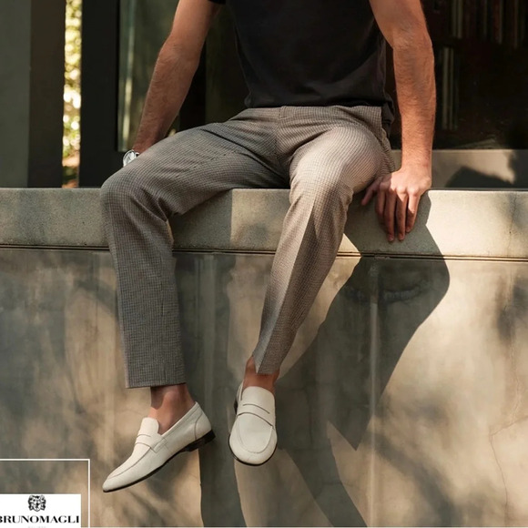 Bruno Magli Lastra Leather Slip-on Loafers Off White Size 8 Italian - Picture 3 of 12